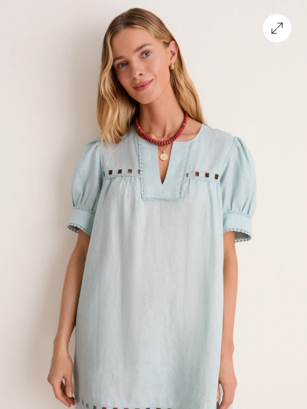 Tuckernuck Mediterranean Mist Linen Bridget Mini Dress